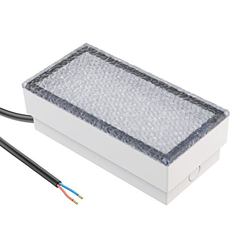 ledscom.de LED Paving Stone Ground recessed Light CUS for Outdoors, IP67, Angular, 20 x 10cm, 2.9 W, 228lm, Cool White, Led, Outdoor, Exterior,