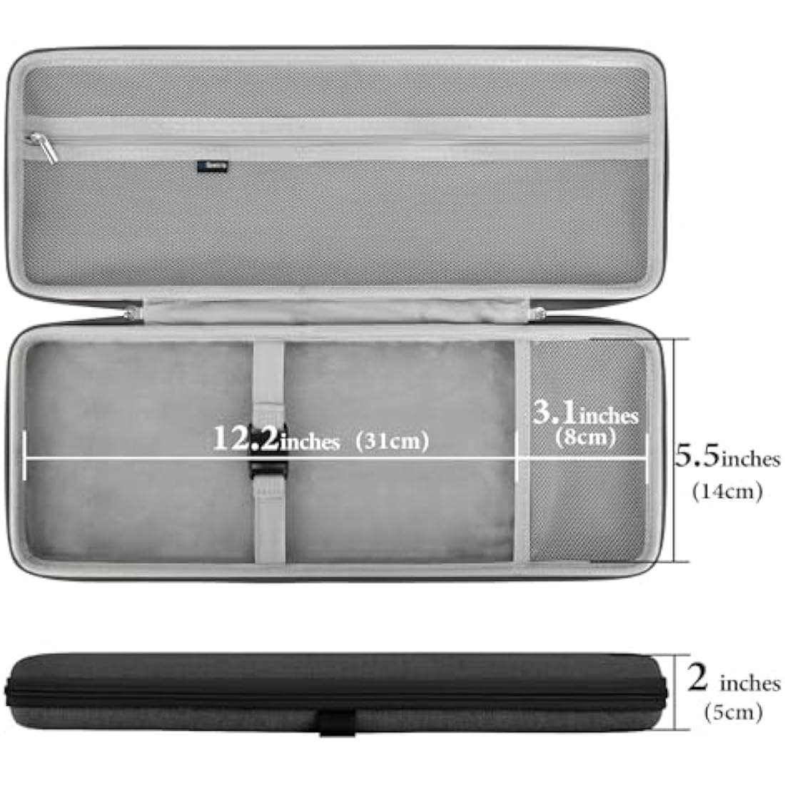 Geekria 75% Keyboard Case, Hard Shell Travel Bag for Compact 84 Key Computer Mechanical Gaming Keyboard, Compatible with Logitech POP Keys/POP ICON Combo/MX Mechanical Mini (Dark Gray)