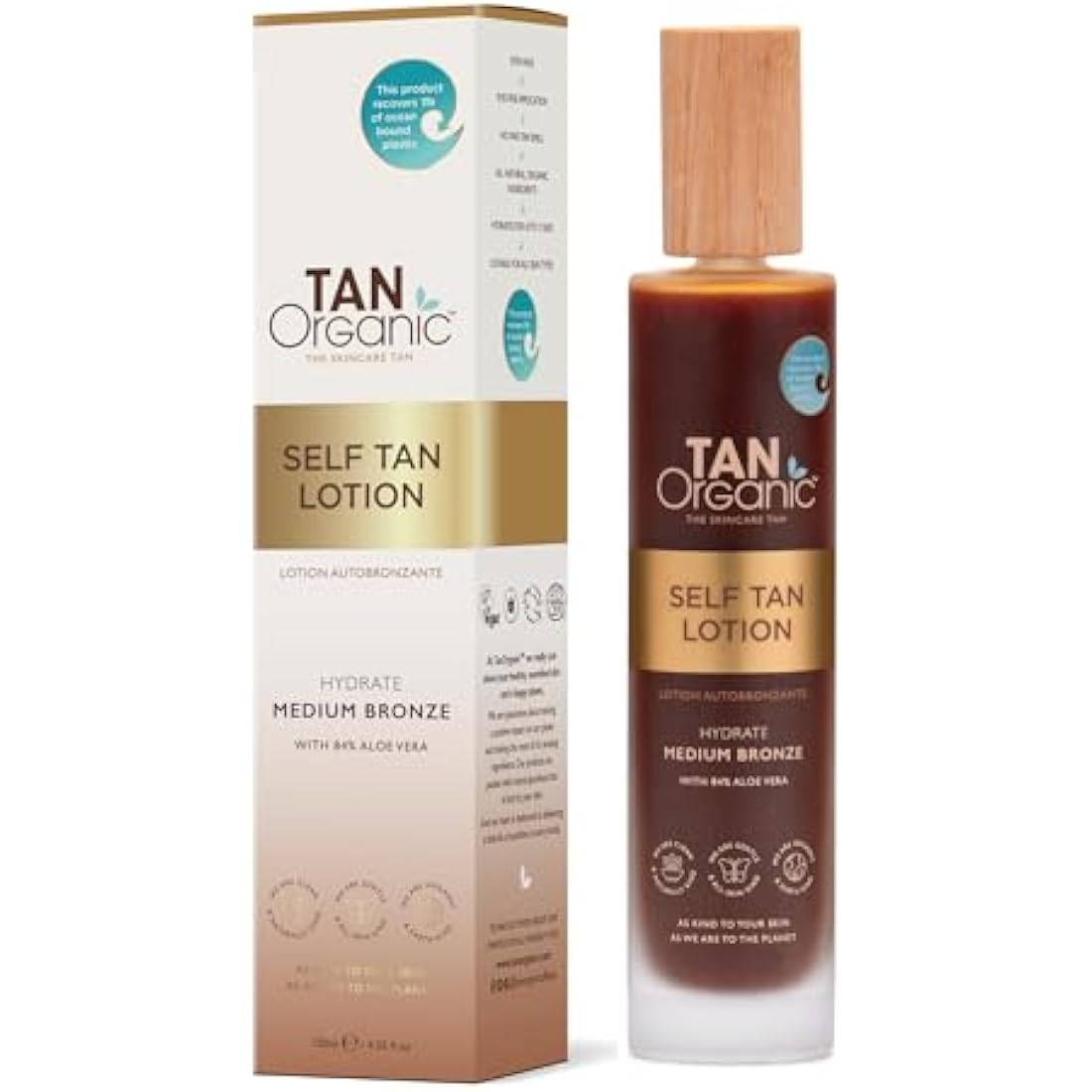 TanOrganic Self Tanning Lotion Fake Tan Certified Organic Natural Vegan 100ml