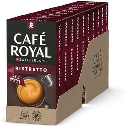 Café Royal, Ristretto, 100 Nespresso (R) compatible capsules, 80 percent recycled Aluminium, Rainforest Alliance certified, intensity 11