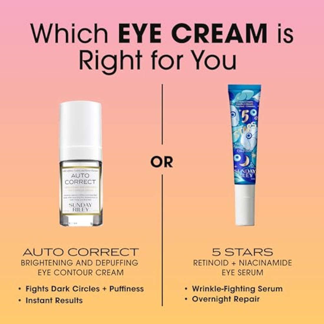 Sunday Riley Auto Correct Brightening and Depuffing Eye Contour Cream, 0.5 fl. oz.