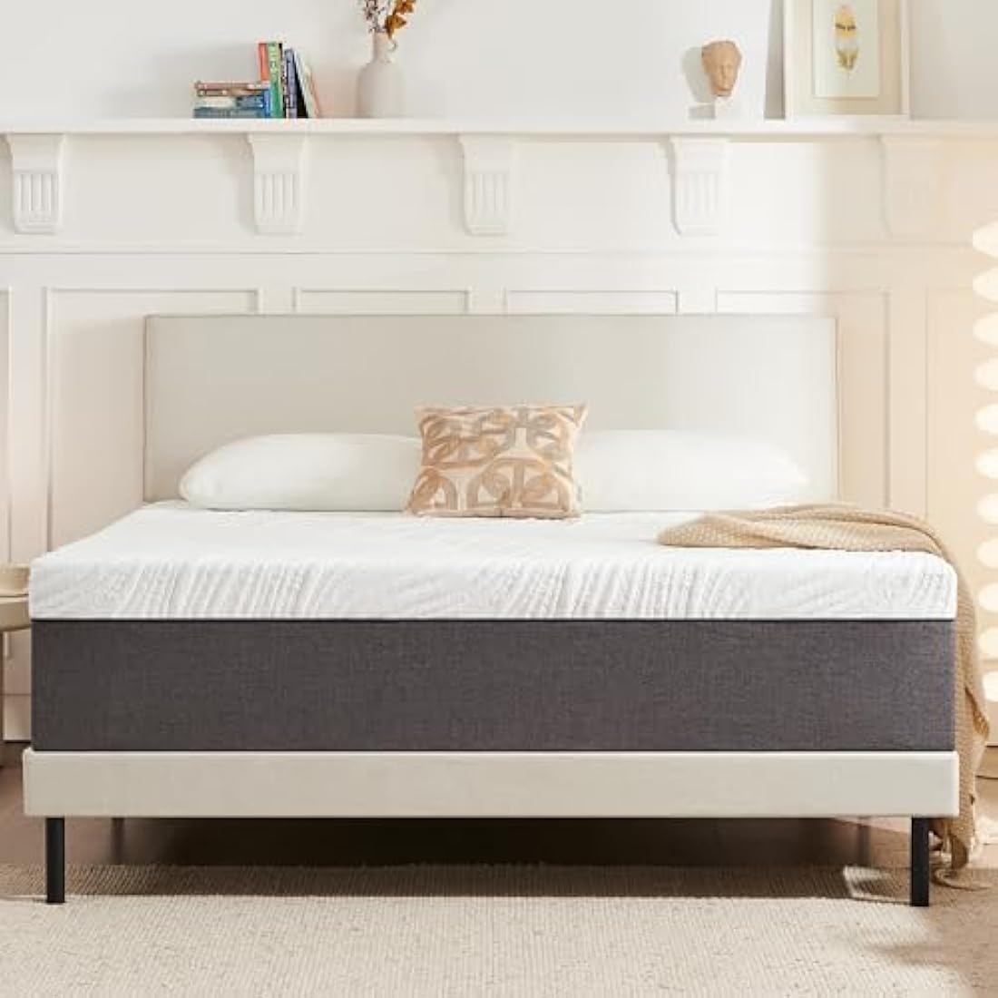 Twirest Mattresses, 30cm Double Mattresses with Memory Foam and Anti-mite, Breathable, Removable Carved Cover, Mattress in a Box, Edges Support for Sleep Supportive(135x190x30cm)