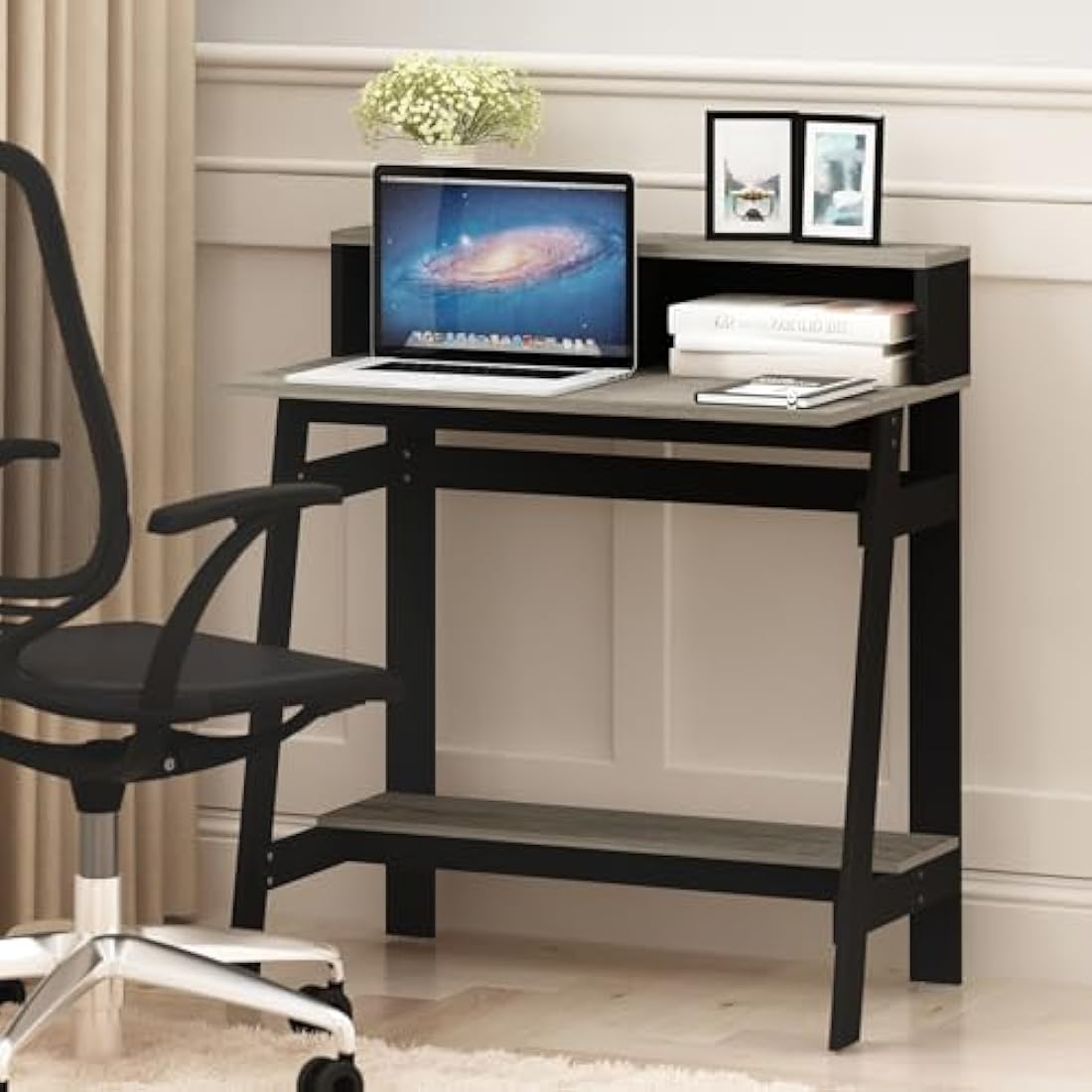 Furinno Simplistic A Frame Computer Desk, Study Desk, Writing Desk, Black/French Oak