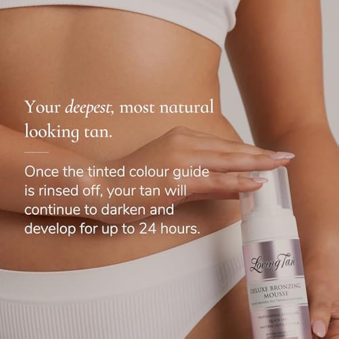 Loving Tan Deluxe Bronzing Mousse, Medium - Streak Free, Natural looking, Professional Strength Sunless Tanner - Up to 5 Self Tan Applications per Bottle, Cruelty Free, Naturally Derived DHA - 120ml