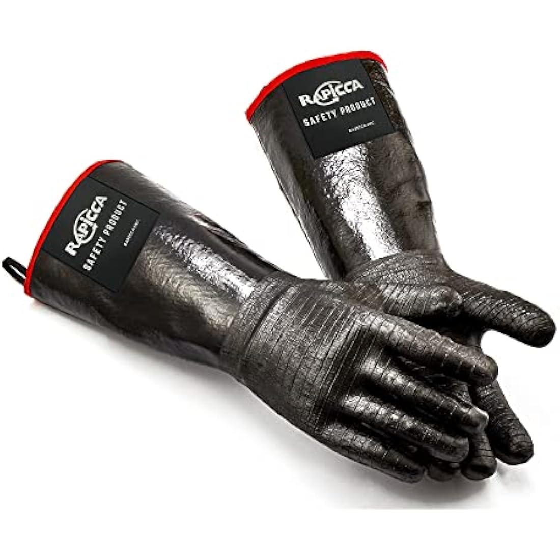 RAPICCA BBQ Gloves,17IN 932℉ Heat Resistant For Grill,Smoker,Cooking,Pit,Barbecue,Textured Palm Handle Greasy Food on Your Fryer,Grill,Oven Without Slip,Waterproof,Oil Resistant,Very Easy to Clean(XL)