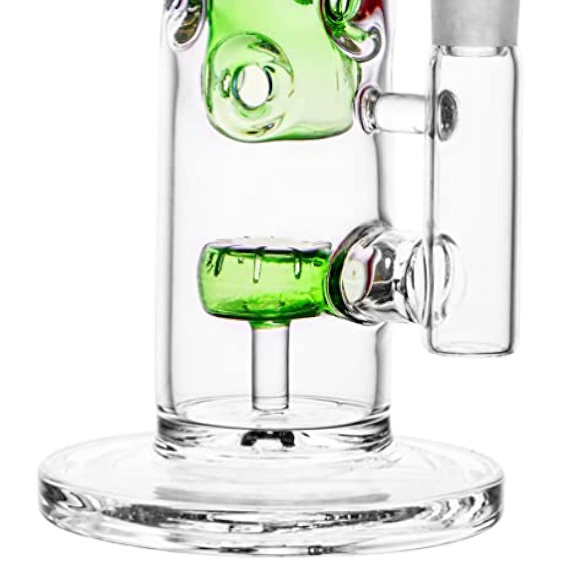 Glass Honeycomb Bong Handmade Water Pipe Perc Wax 14.4mm Bongs with Quartz Banger Cap Bowl for Bongs (Green)