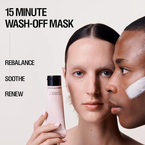 Grown Alchemist Skin Renewal Mask - Creamy, Wash-off Clay Mask – Gently Exfoliates and Boosts Hydration for Radiant Skin – Fruit Acids and Echinacea – 75ml