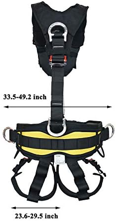 SOB Climbing Harness Safety Harness Full Body Safety Belt Adjustable Outdoor Mountain Climbing Belt for Rock Climbing Tree Climbing Fire Rescue Expanding Training Rappelling, CE Certified