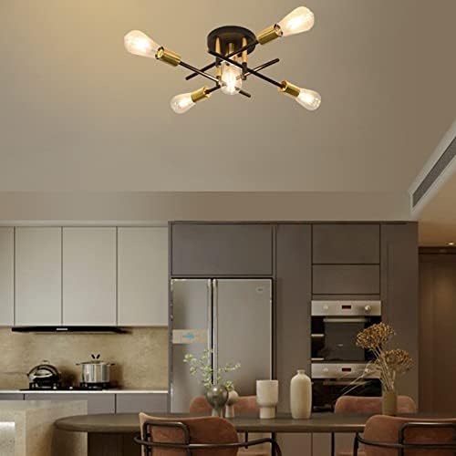 Hudi Fyier Modern Chandelier - 5 Light Industrial Vintage Style Ceiling Light for Bedroom, Kitchen, Dining Room, Loft, Office