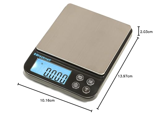Brecknell EPB Small Digital Pocket Balance Scale, 500 Gram Capacity, Battery Powered, Kilogram, Gram, Pound, Ounce, Carat, Counting Modes