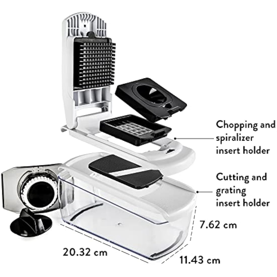 Vegetable Chopper Vegetable Cutter Mandoline Vegetable Slicer - Veggie Onion Salad Food Chopper Manual - Potato Chipper - Veg Chopper and Dicer - Kitchen Tools & Gadgets (7-in-1 Standard White)