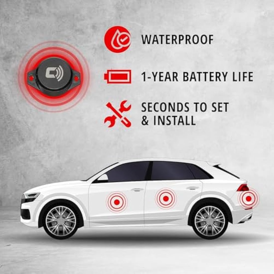 CARLOCK Basic Anti Theft Car Device Security System - Wired Car GPS Tracker, Vibration Sensor, & Car TAG - Car Alarm System - Phone Apps & Instant Alerts - Van Vehicle Tracker