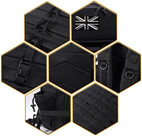 QT&QY Military Tactical Backpacks for Men Army Molle Daypack 25L/35L/45L Lage 3 Day Bug Out Bag Camping Hiking Rucksack with Bottle Holder