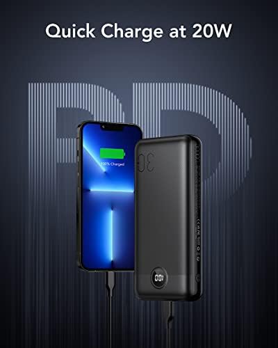 VEGER Power Bank Fast Charging,Portable Charger PD 20W USB C Battery Pack with 4 Outputs & 2 Inputs Compatible with iPhone/iPad/Smartphones Tablet and More