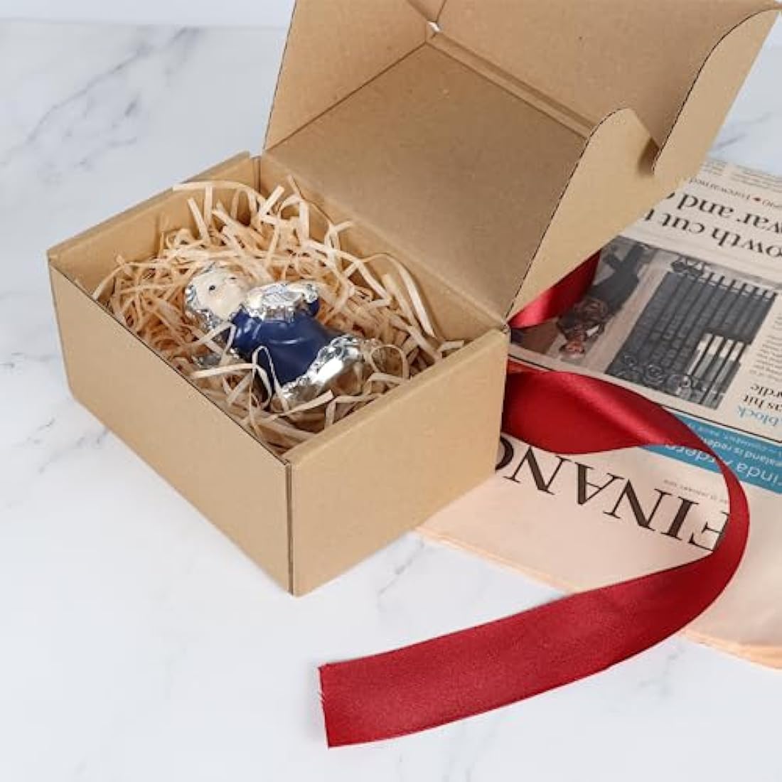 RLAVBL 25 Pack 153x102x76 mm (6x4x3 in) Shipping Boxes Small Brown Corrugated Cardboard Box for Packing Mailing