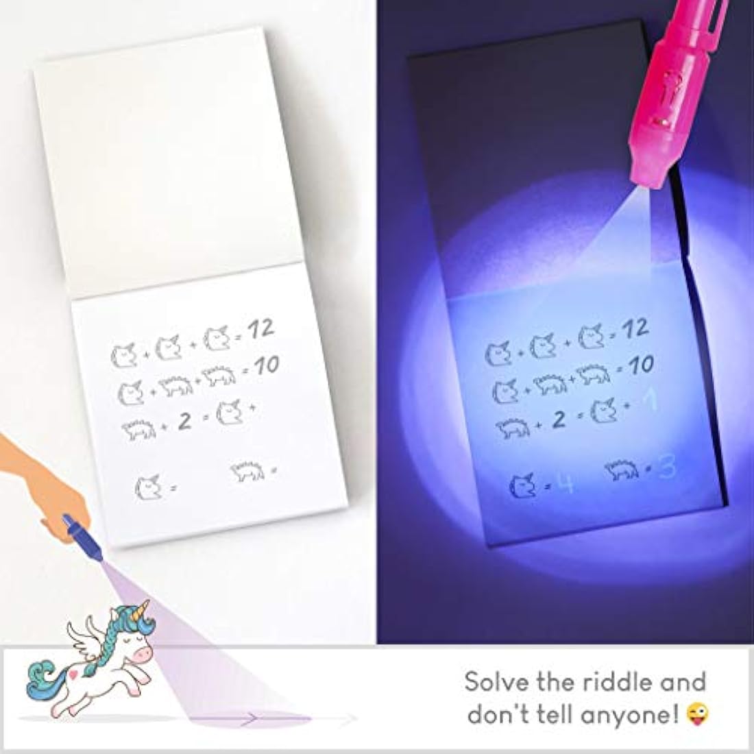 BONNYCO Invisible Ink Pen and Notebook, Pack 32 Unicorns Party Bags Filler & Pinata Toys | Unicorn Birthday Decorations | Stocking Fillers for Kids Birthday | School Prizes & Gifts for Children