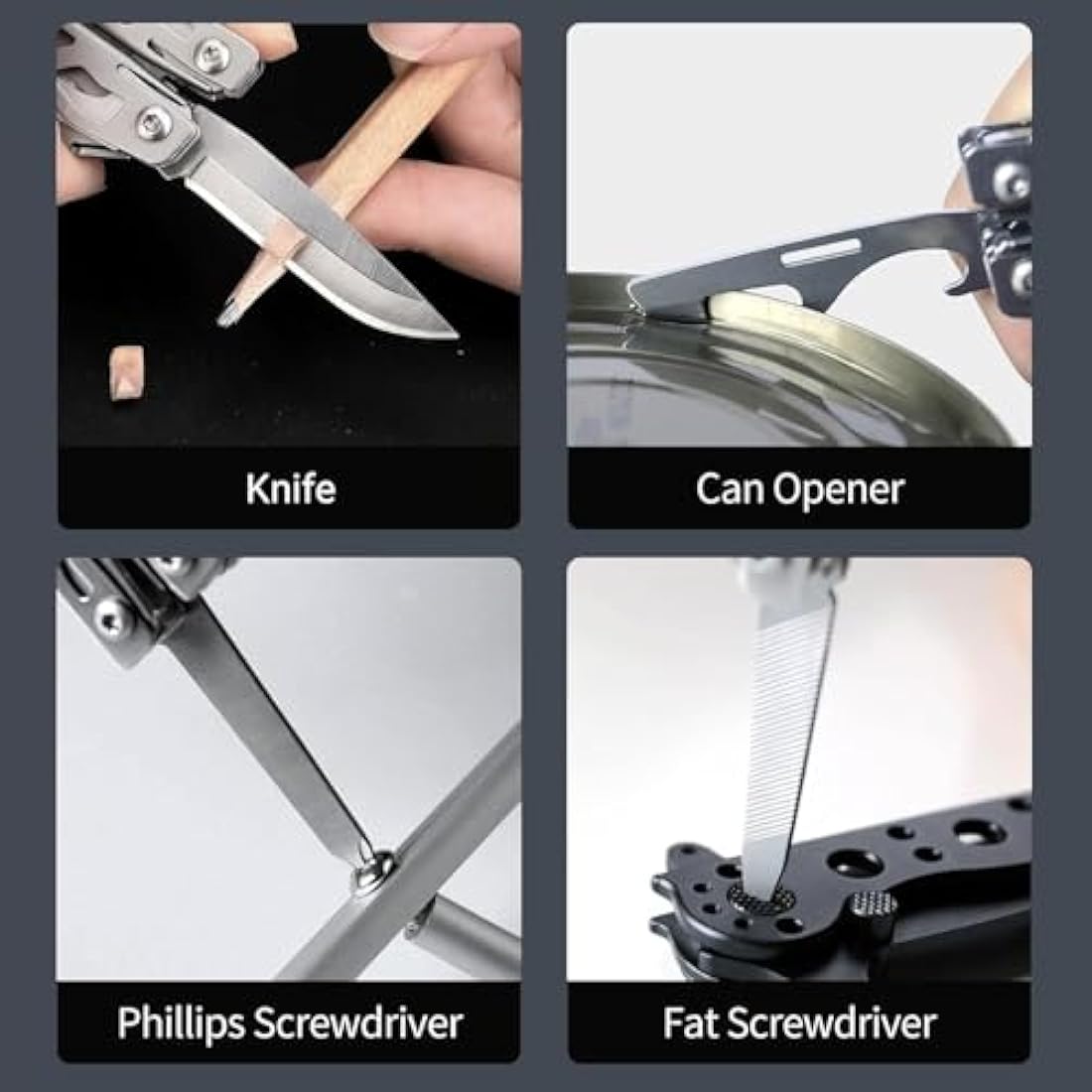 NexTool Mini Flagship 10 in 1 Multi-Tool, Multitool with Multitools Pliers, Camping Pliers, Can Opener, Scissors, Screwdriver, Bottle Opener, Gifts for Men, Father's Day Gifts-Silver