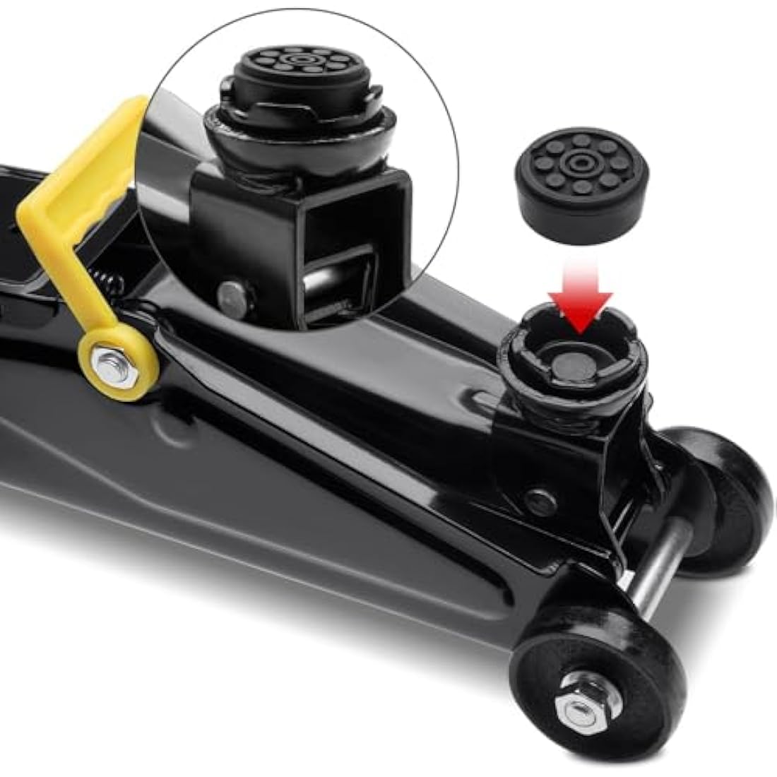 DEUBA® Hydraulic 2 Tonne Trolley Floor Jack for Cars | Lift Height 135-330 mm | With Case and Rubber Pad | Portable Garage and Workshop Equipment