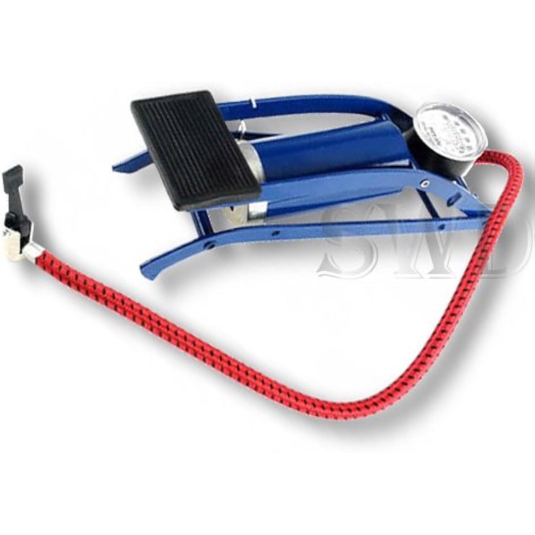 Single Barrel Air Cylinder Foot Pump Car Bike Motorcycle Van Tyre Inflator Gauge