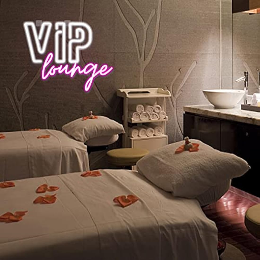 VIP Lounge Neon Signs for Wall Decor VIP LED Neon Light for Room Decor Pink White Led Light up Sign with USB Powered for Office Hotel Pub Cafe Game Room Home Decor