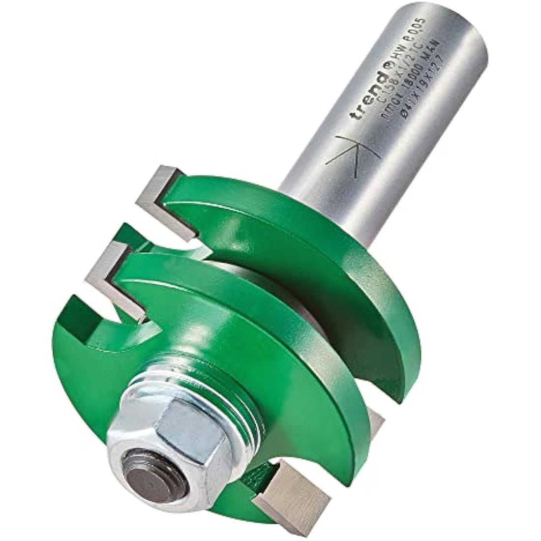 Trend CraftPro Tongue and Groove Router Cutter Bit, 1/2 Inch Shank, 3.2mm Cut Length and 9.5mm Cut Diameter, Tungsten Carbide Tipped, C158X1/2TC
