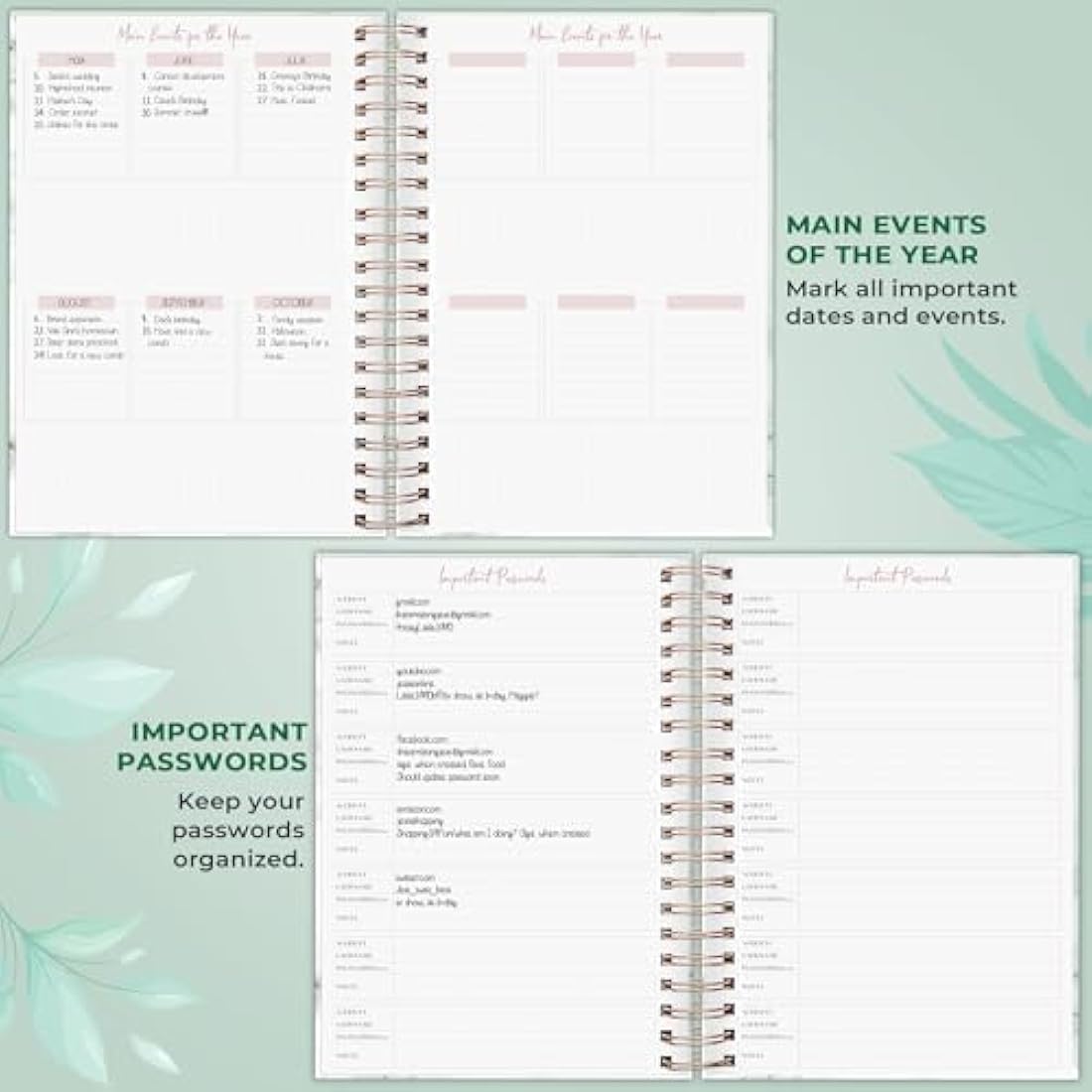 PLANBERRY Large Hourly Schedule Planner Premium – Undated Organizer for Productivity, Time Management & Budget, 20x27cm (Green Pastures)