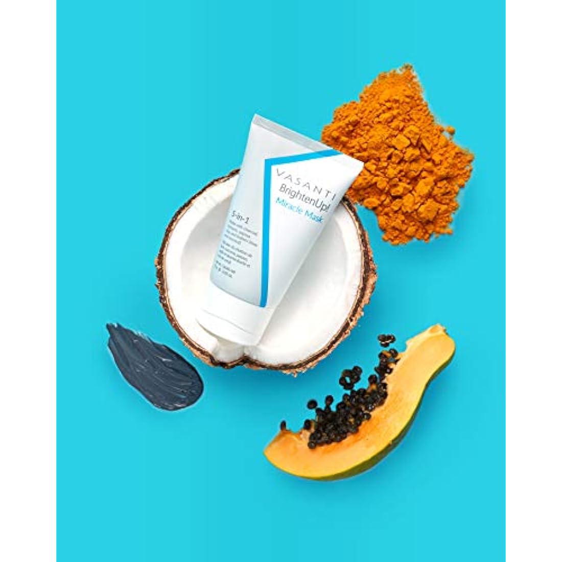 VASANTI Brighten Up! Miracle Mask - Hydrates Brightens Softens Skin Natural Paraben Free Vegan Facial Skincare