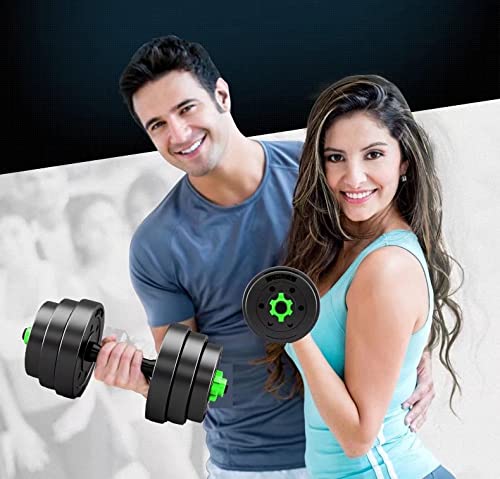 BCBIG Dumbbells Set Weights, Adjustable Dumbbell Bar Dumbbell Set Dumbbells Adjustable Barbell Barbells for Men Women Strength Training, Green, 10 kg