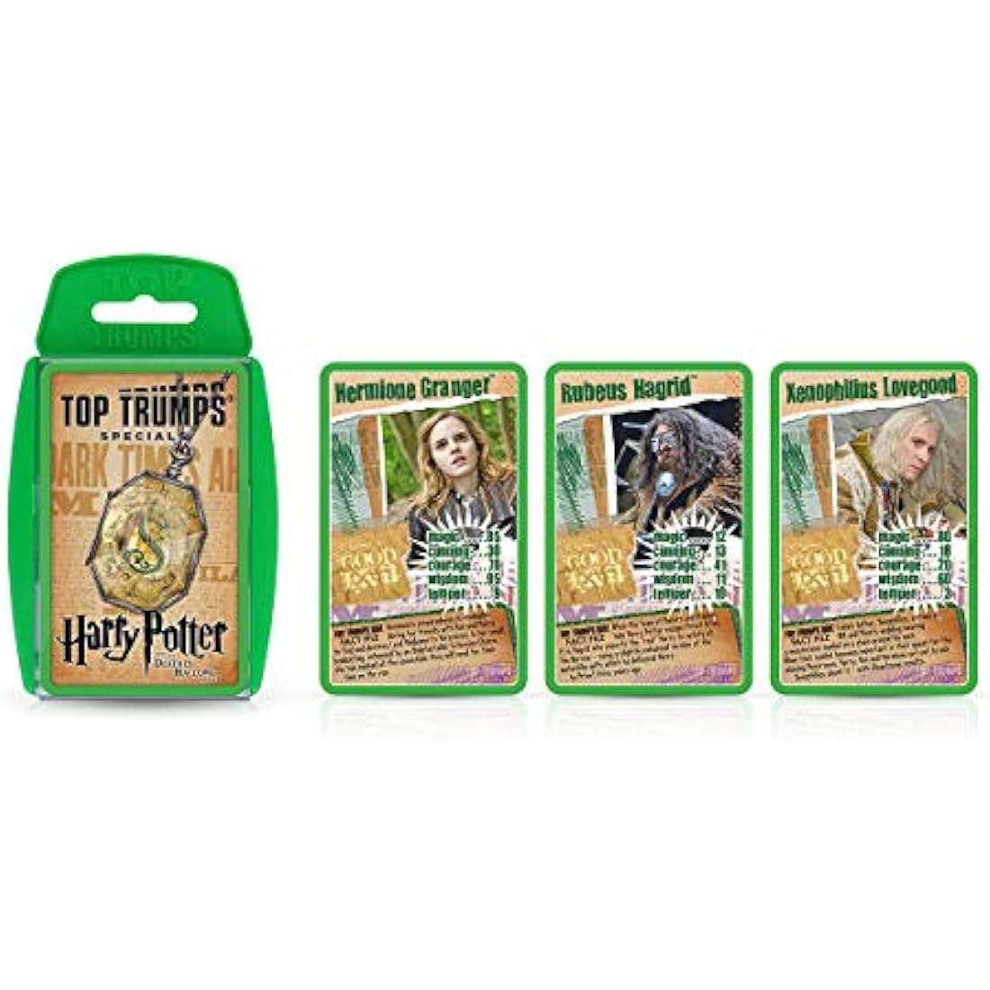 Top Trumps Harry Potter and the Deathly Hallows Part 1 Specials Card Game, play with Harry, Ron, Hermione, Dumbledore, Hagrid and Voldemort, gift and Toys for Boys and Girls Aged 6 plus