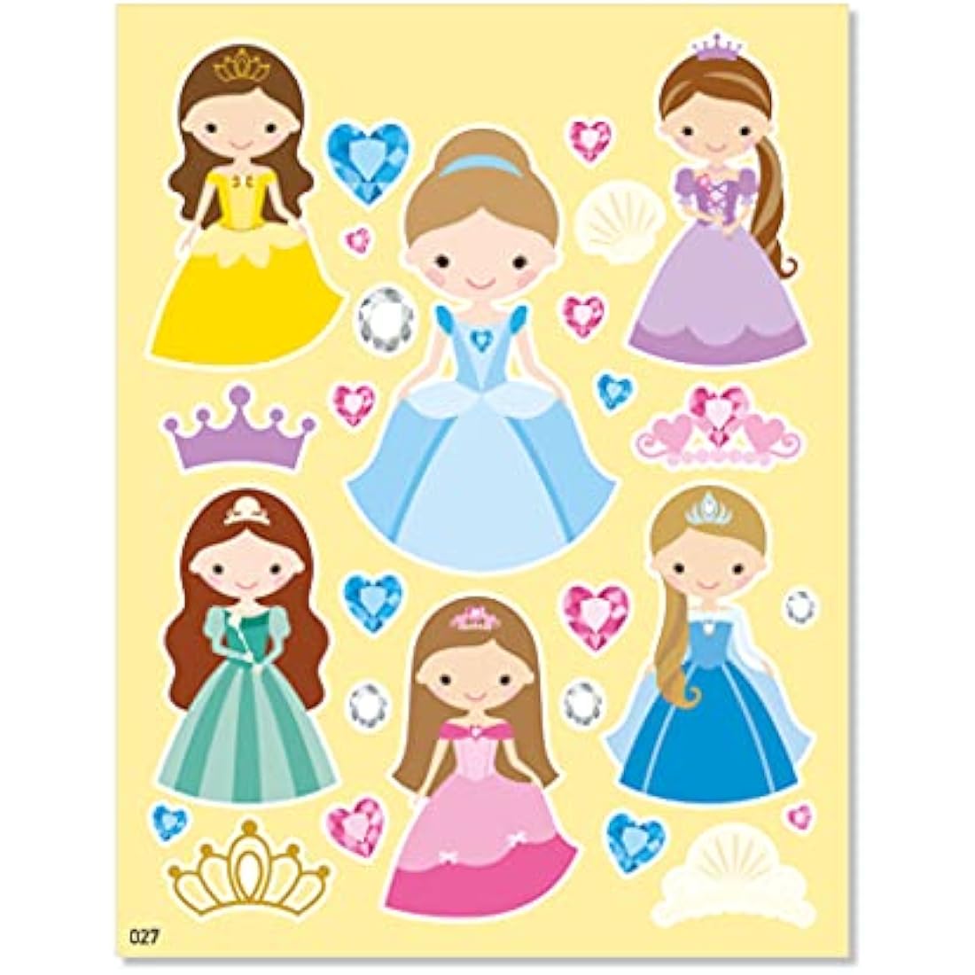 Pocket Sticker Book (5 Pages) - 64 MEGA Packs to Collect Coloured Stickers for Kids - Princess