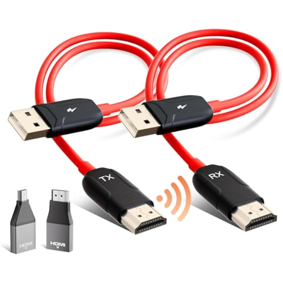 Wireless HDMI Transmitter and Receiver, 5GHz Wireless HDMI Extender, 1080P Video/Audio Dual Screen Transfer, Laptop, Tablet, Projector, Support Nefix/YouTube