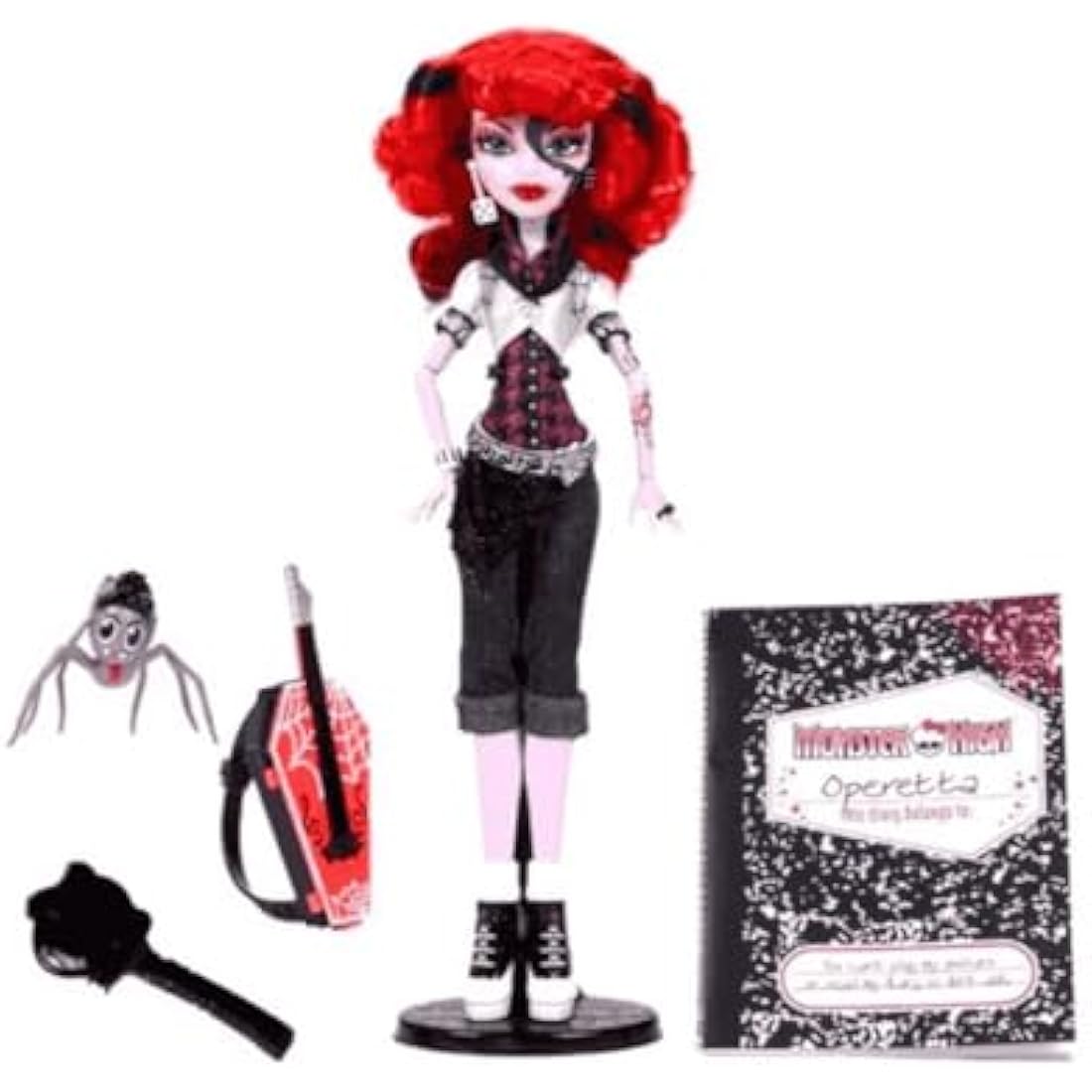 Monster High Boo-riginal Creeproduction Doll, Operetta Collectible Reproduction with Doll Stand, Diary, and Pet Spider Memphis “Daddy O” Longlegs, HYV90