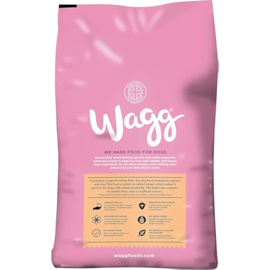 Wagg Wheat Free Complete Dry Adult Dog Food Chicken & Rice 12kg - For Sensitive Stomachs