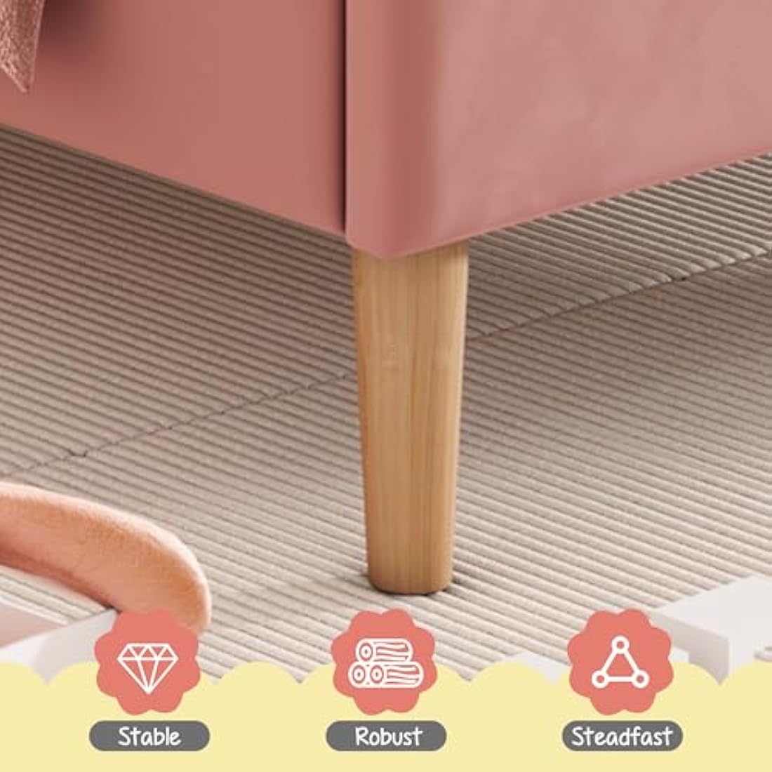 BTM Upholstered Bed 90 * 190cm, Velvet Single Bed Frame with Slatted Frame and Height-adjustable Headboard for Teenagers and Kids, Wooden Slat Support, No Mattress