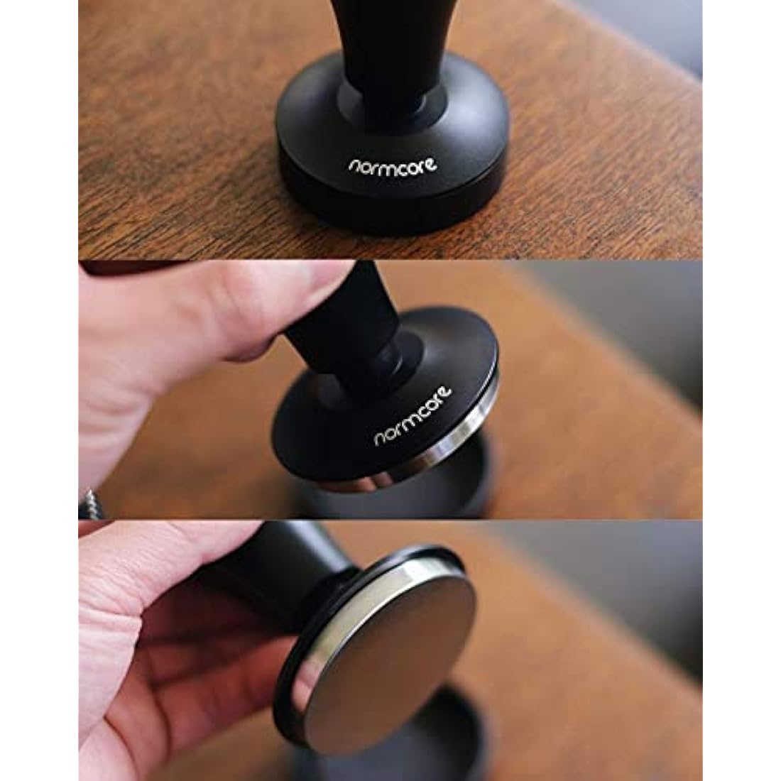 Normcore Coffee Tamper 58.5 mm, Coffee Press, Stylish Espresso Tamp, Barista Tamper Set, Calibrated Contact Pressure, 13.6 kg / 11.3 kg / 5.8 kg Contact Pressure, Aluminium Handle, Matte