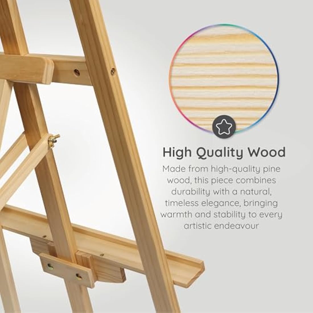 Artistik Premium Easel | Easel Stand for Artists & Weddings | Adjustable Height, Pinewood Easel for Painting | Professional Wooden Easel for Painting, Sketching, Display and More