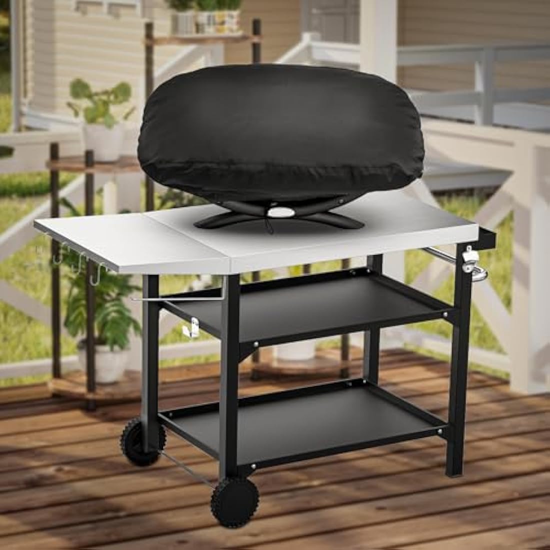 onlyfire BBQ Gas Grill Cover fit for Weber Baby Q, Q100 Q120 and Q1000 Gas Grills,Black