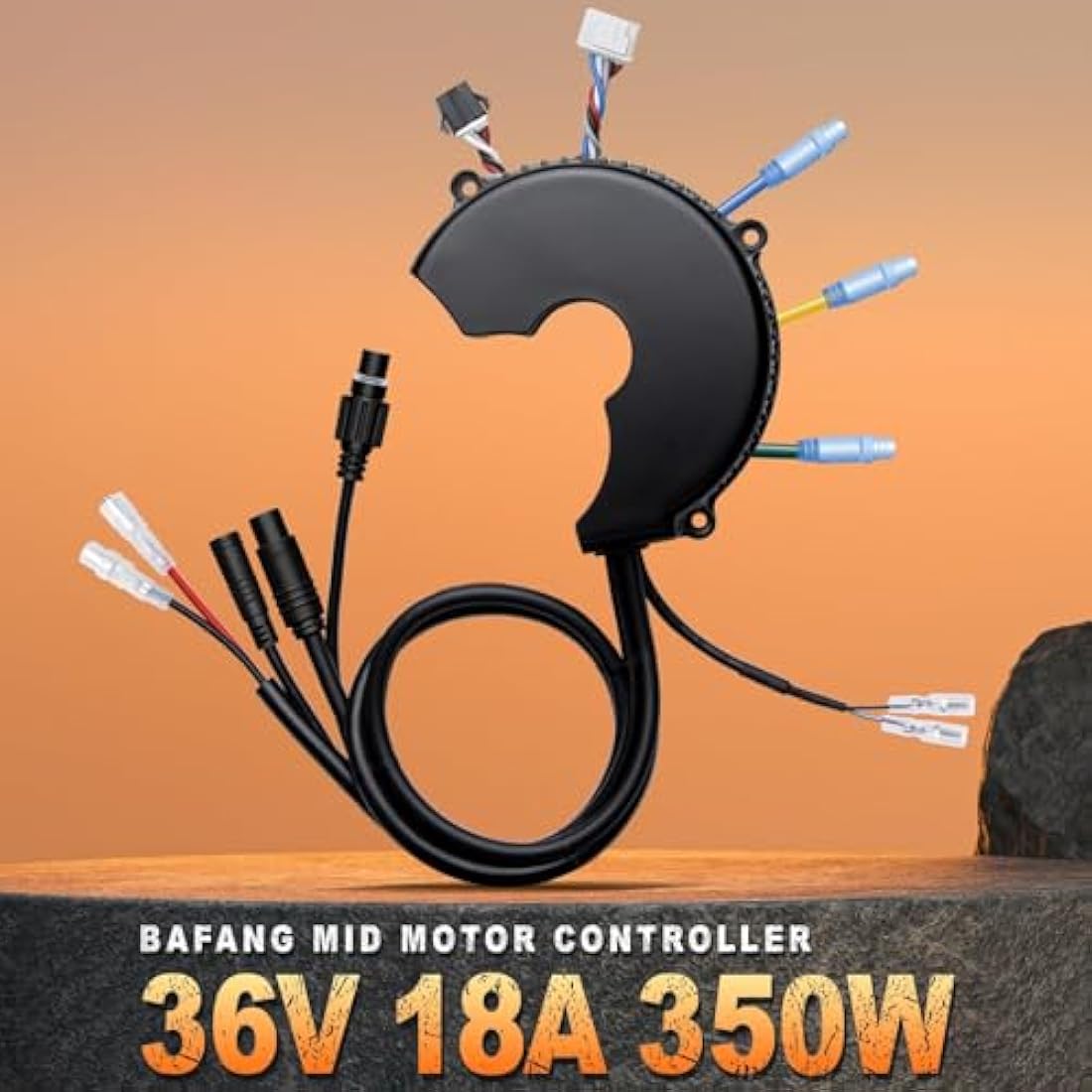 Bafang Controller 36V 250W 350W 500W/48V 750W 1000W /52V 1000W Mid Drive Controller with Front Lamp Connector and Gear Shift Sensor Connector Latest Model