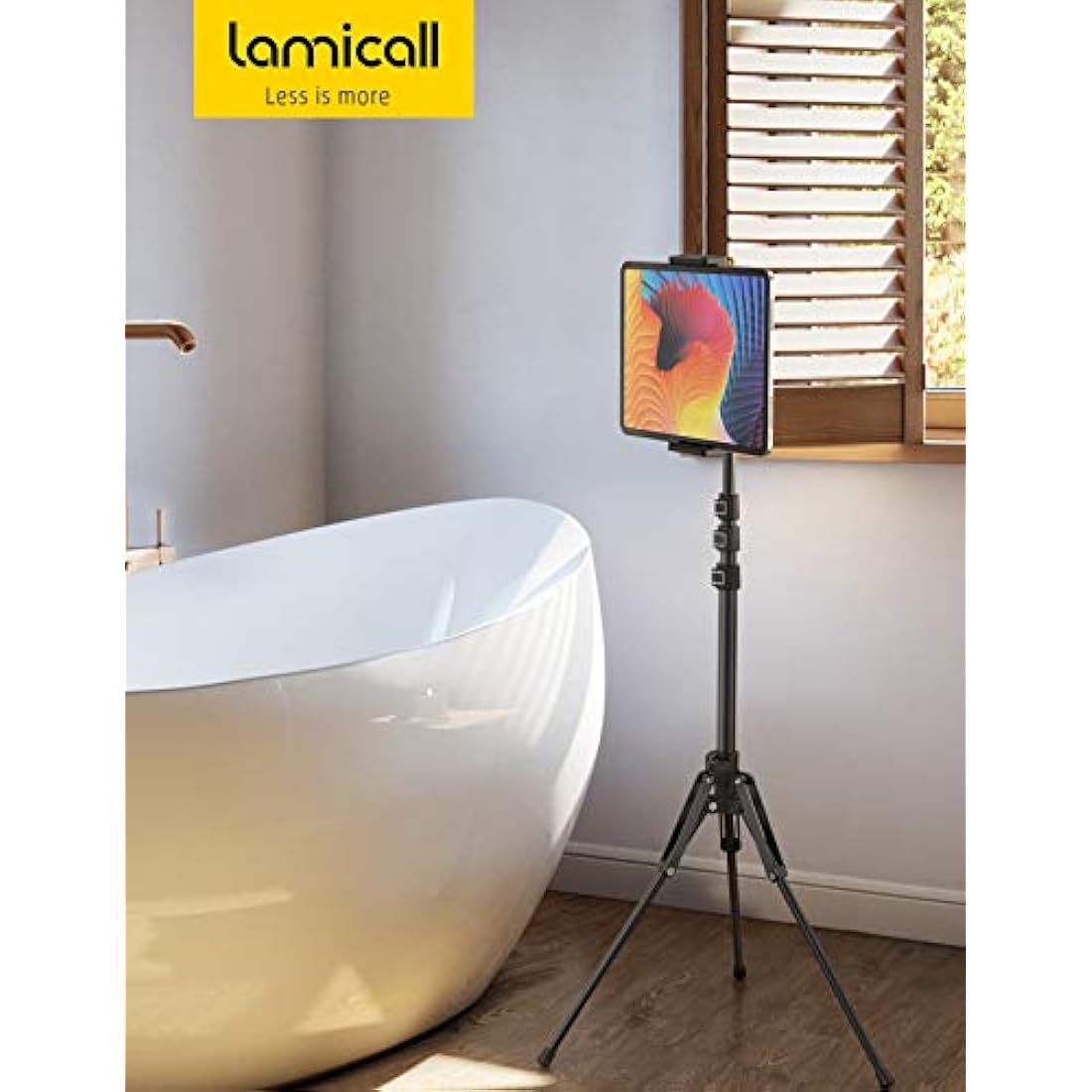 Lamicall iPad Tripod Stand, Tablet Floor Stand 65" ipad Holder Mount with Adjustable Height for Live Stream/Watching, for iPad Pro 12.9/11, Air Mini 6 5 4 3 2, iPhone and 4.7-13" Tablet and Phone
