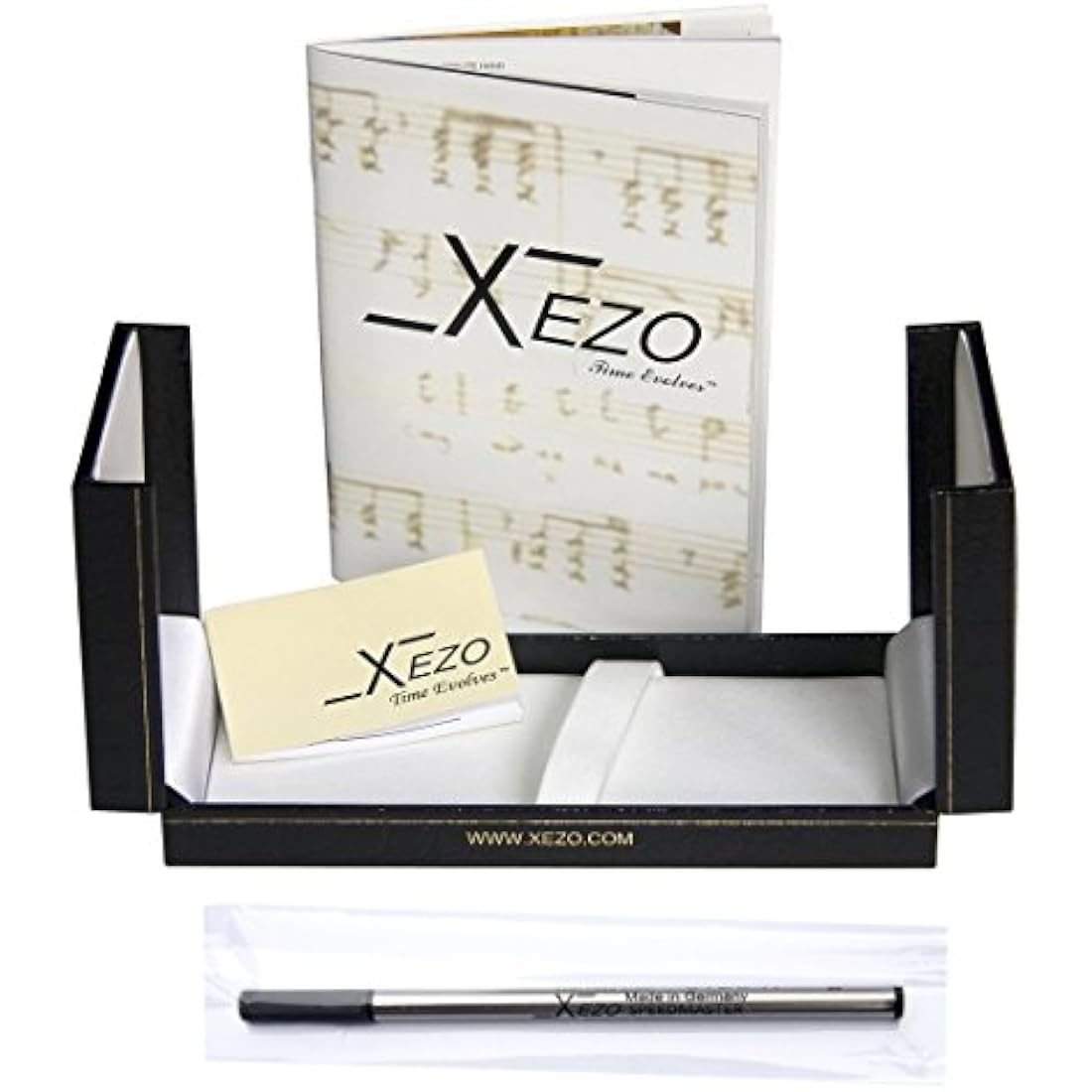 Xezo Maestro Rollerball Pen, Fine Point. Oceanic White Mother of Pearl with Chrome Plating. Handcrafted, Limited Edition, Serialized. No Two Pens Alike
