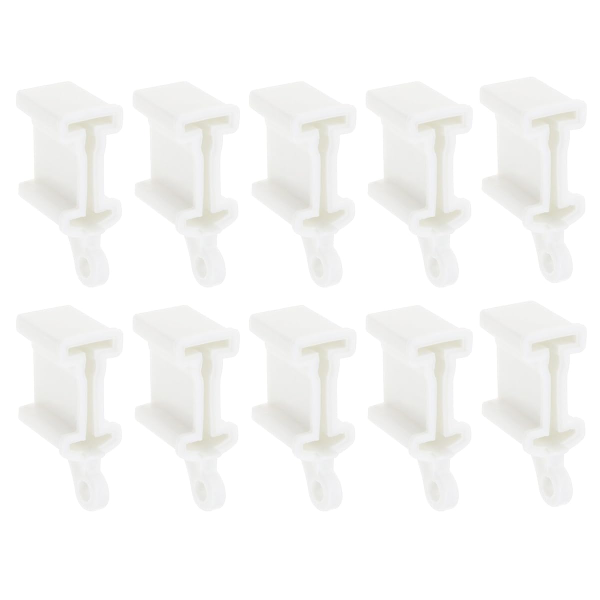 VOANZO 10PCS White Curtain Rail End Stops Curtain Track Fittings End Caps for Bendable Curved Curtain Track Wall Mount Siding Ceiling Use
