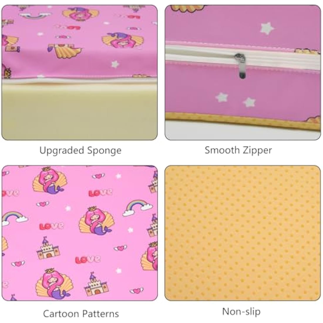 Baby Booster Seat for Dining Table, Stronger Support Non-Slip Bottom Double Safe Straps Booster Seat Dining Chair, Portable Travel Increasing Cushion (Pink)