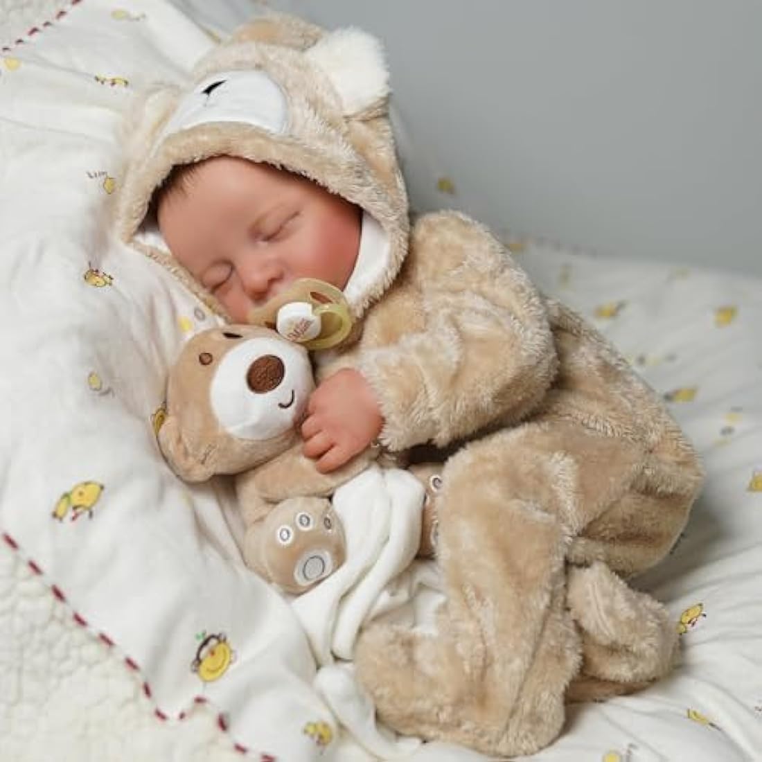 BABESIDE Lifelike Reborn-Baby Dolls Boy 17 Inch Handmade Realistic Reborn Babies Dolls Newborn Baby with Softness Silicone Vin-yl Body Real Life Baby Dolls with Toy Accessories Close Eye