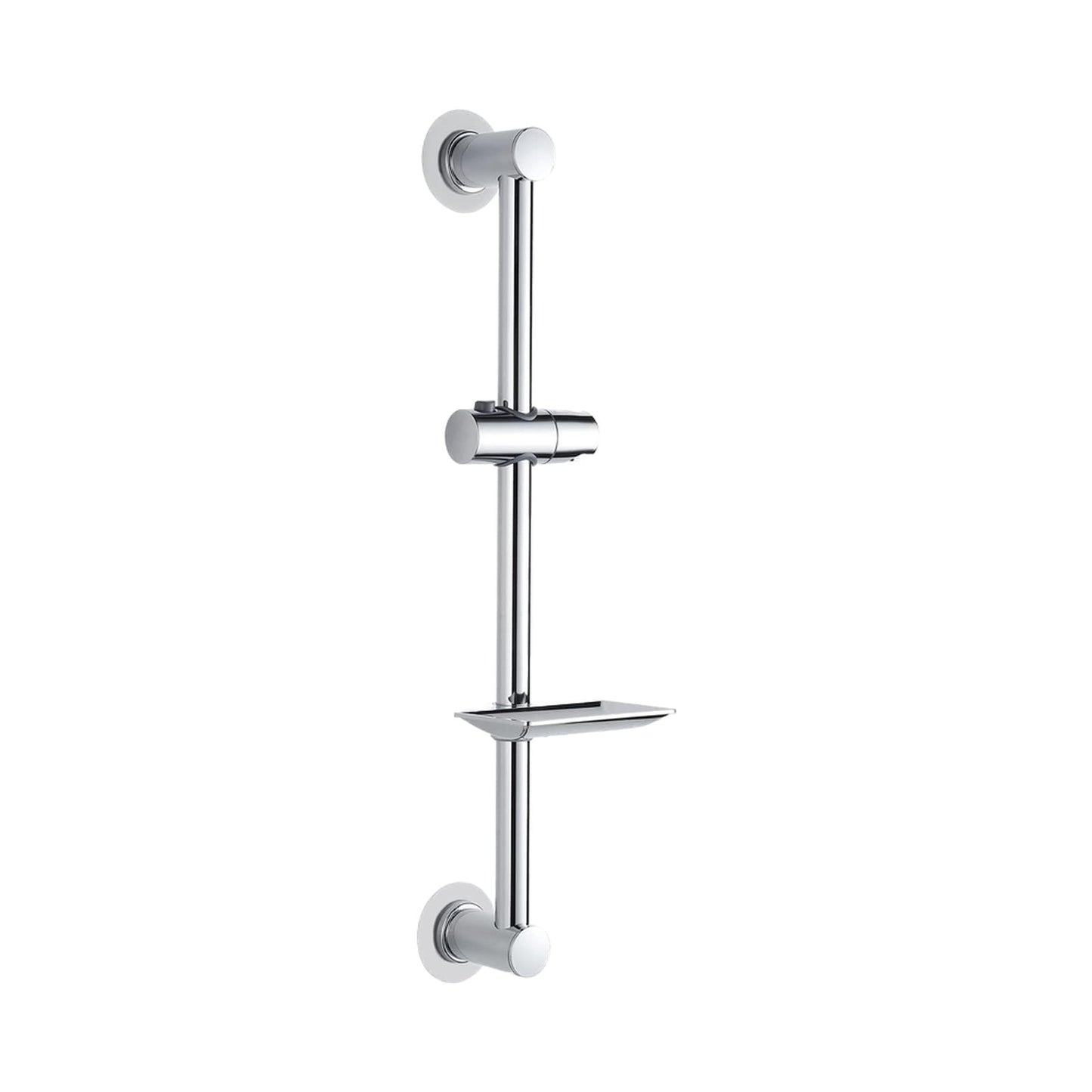 Ibergrif M20802-1 Shower Riser Rail, 57cm Shower Rail, No Drilling Required, Shower Rail kit with Adjustable Shower Head Holder and Soap Dish, Shower