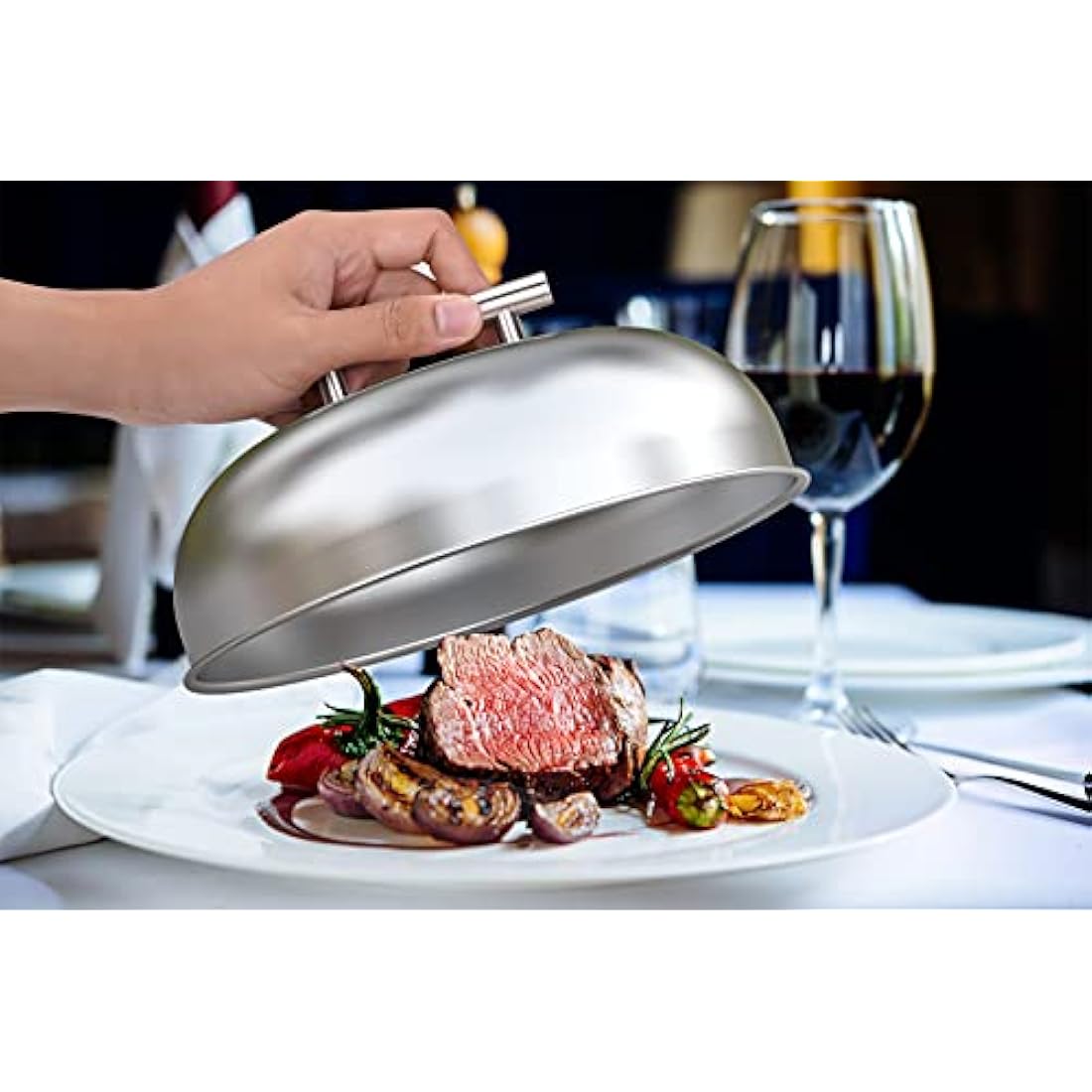 onlyfire Round Basting Cover/Cheese Melting Dome,BBQ stainless steel Steaming Cover for Flat Top Griddle Grill and other Grills, Smokers