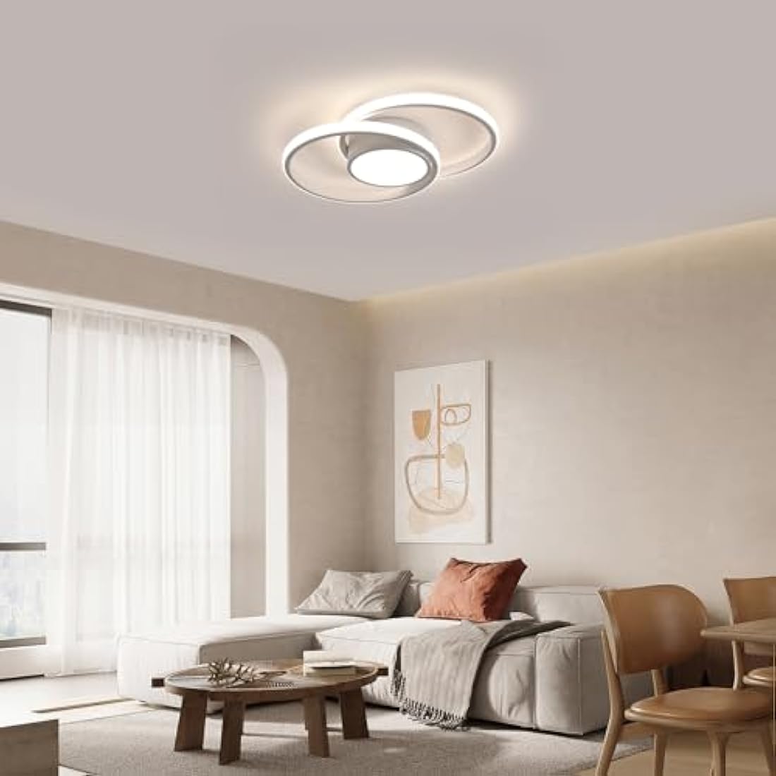 Comely LED Ceiling Lights, 39W Lighting Fixture, Dia 40cm Round Modern Design Ceiling Lighting for Hallway Balcony Bedroom Corridor, Natural Light 4500K
