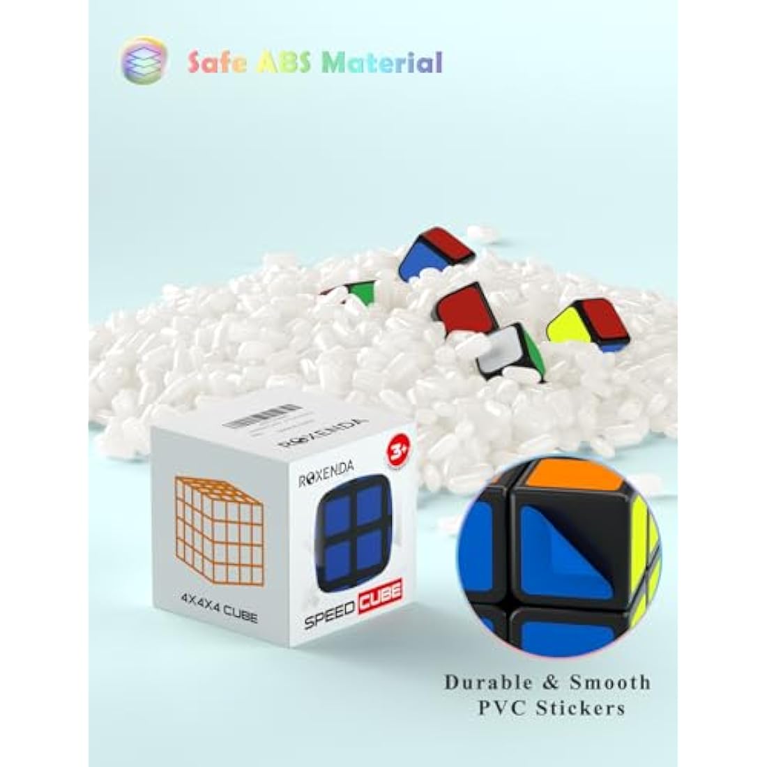 ROXENDA Speed Cube, Original Speed Cube Super-Durable Sticker with Vivid Colors (5x5x5)