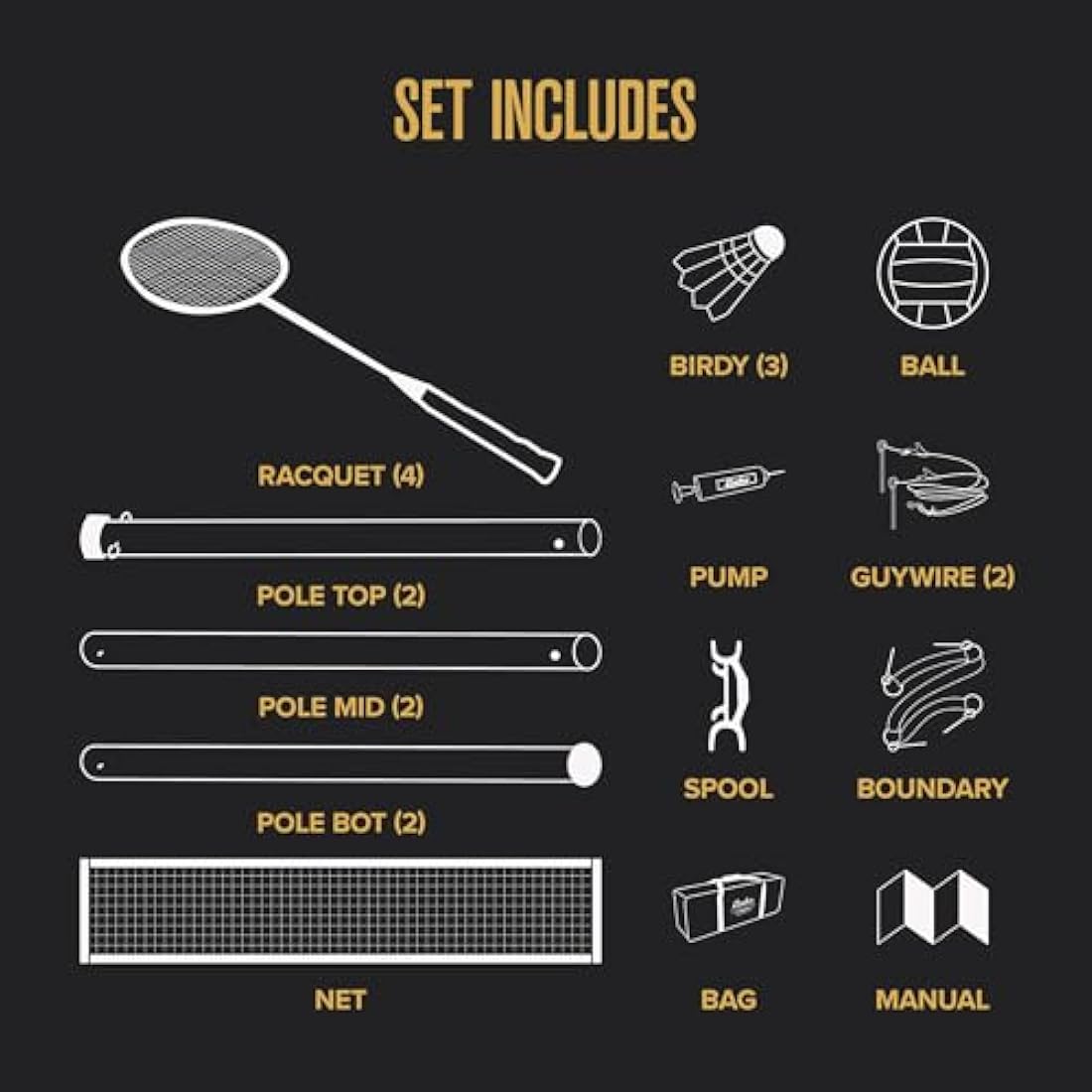 Baden Champions Volleyball Badminton Combo Set