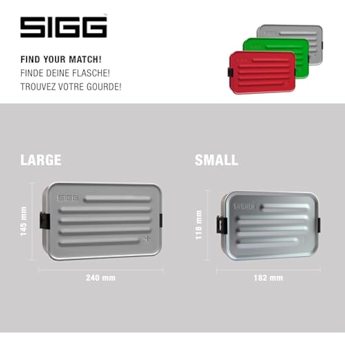 Sigg - Lunch Box Aluminium Plus - with Compartments - Award Winning Design - Dishwasher & Microwave Safe - Leakproof - Featherweight - BPA Free - S/L