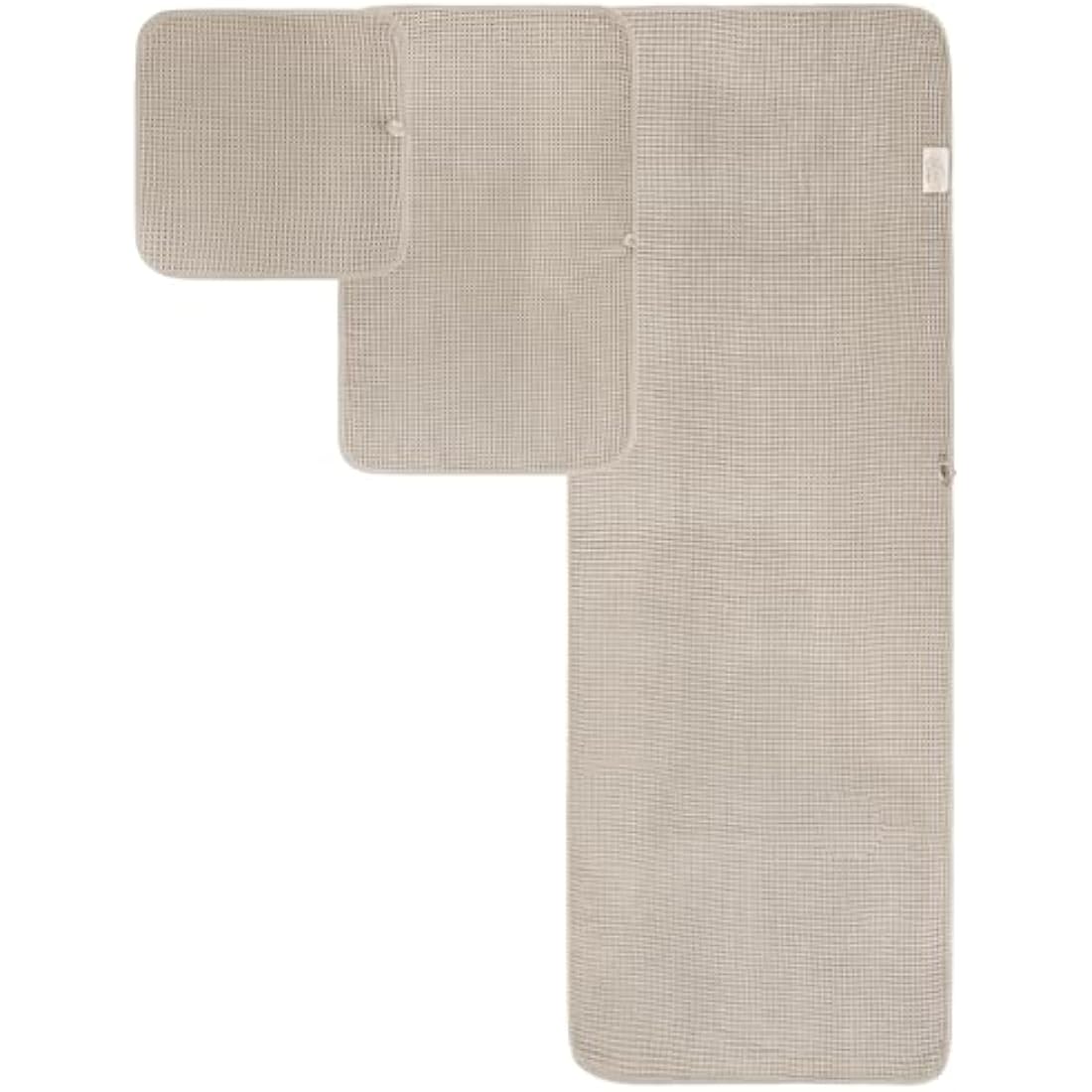 POLYTE Microfibre Oversize, 76 x 152 cm, Quick Dry Lint Free Bath Towel Set, 6 Piece (Beige, Waffle Weave)